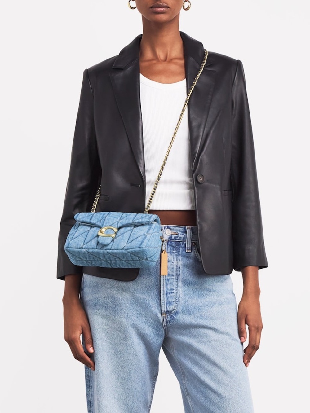 Coach Quilted Denim Tabby 20